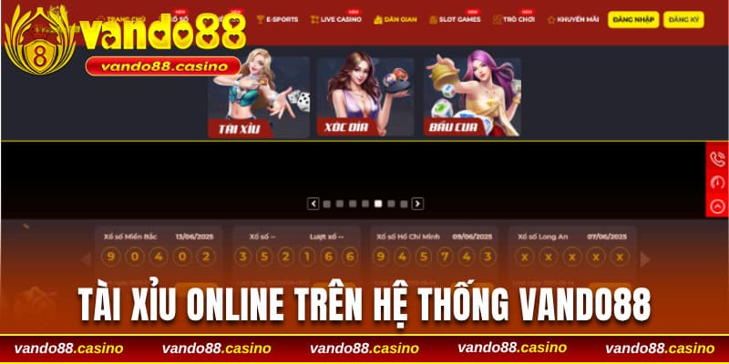 Tài xỉu online trên hệ thống Vando88