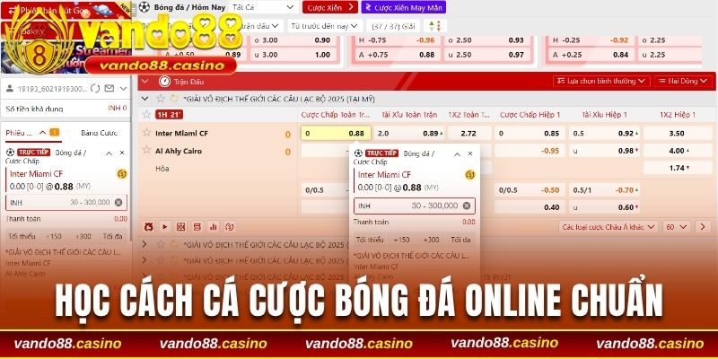 Cách cá cược bóng đá online