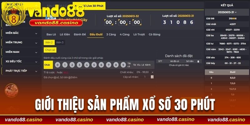 Giới thiệu sản phẩm xổ số 30 phút