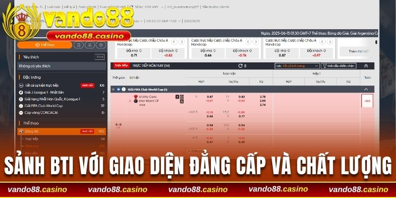 Sảnh Bti với giao diện đẳng cấp và chất lượng